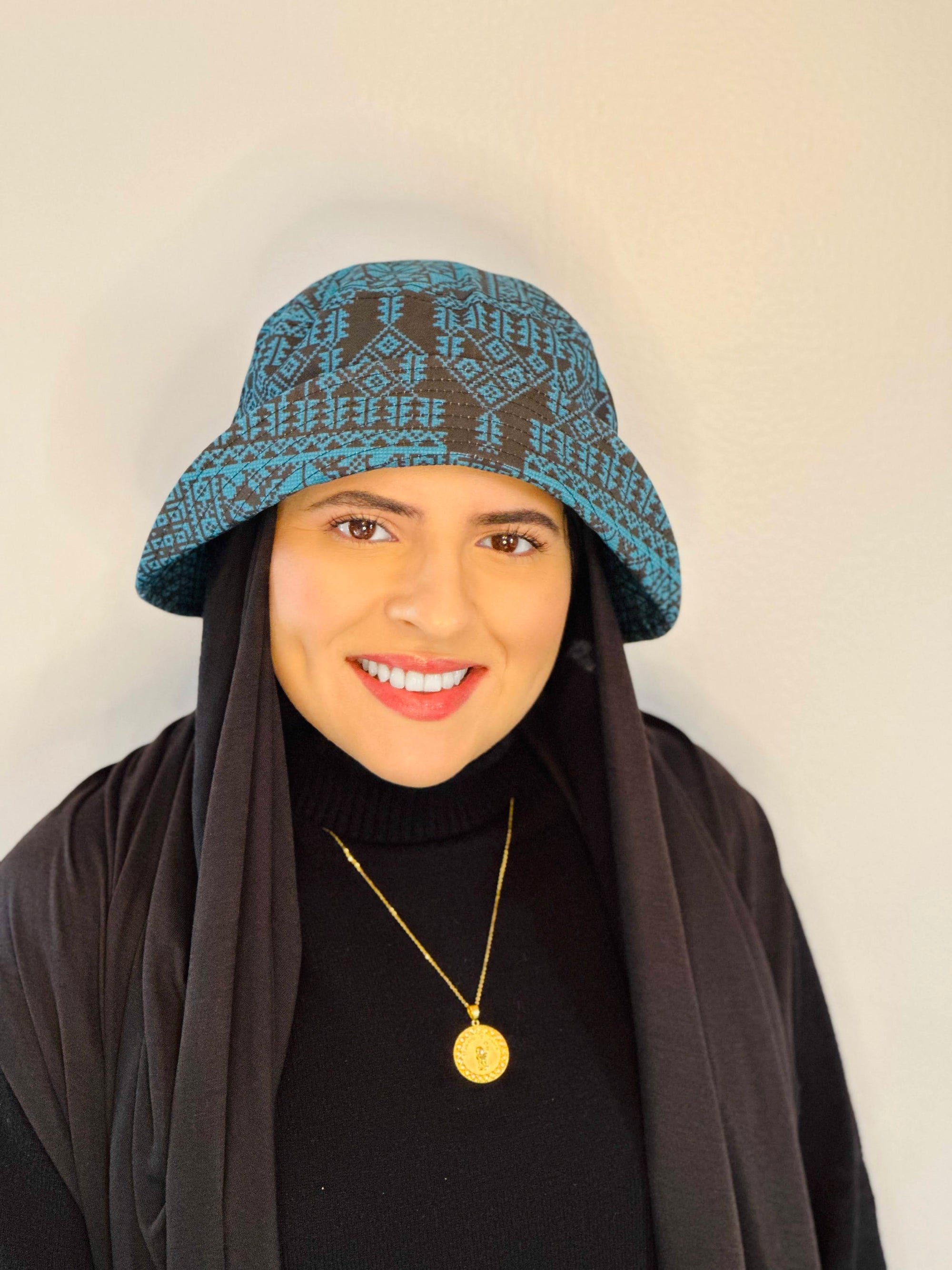 Palestina Road of Stars | Blue/Black | Bucket Hat Hijab