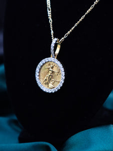 Lady Liberty Necklace | 18K Gold Vermeil | Moissanite Diamond