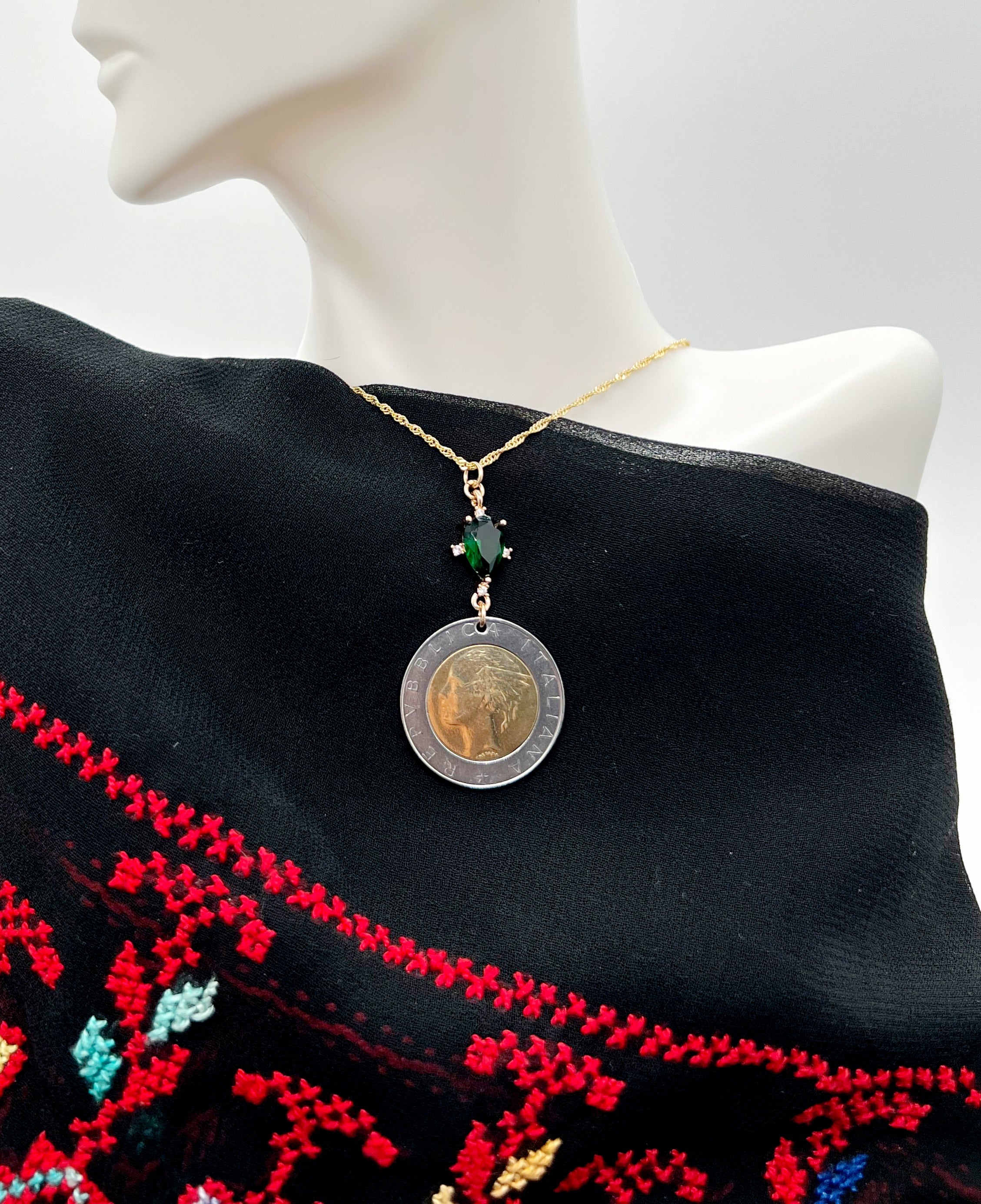 Genuine Italian Lira Coin Necklace