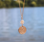 Load image into Gallery viewer, Spain Coin | Sunburst Charm Necklace
