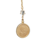 Load image into Gallery viewer, Sacajawea Coin and Pear Charm Necklace
