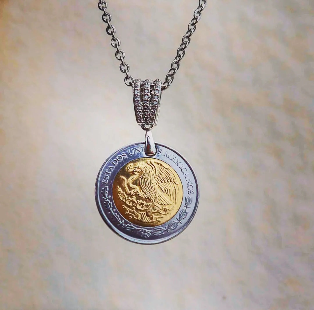 Mexican gold 2025 coin necklace