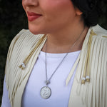 Load image into Gallery viewer, Moon Goddess Greek Coin Necklace
