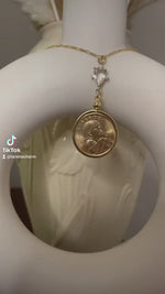 Load and play video in Gallery viewer, Sacajawea Coin and Pear Charm Necklace
